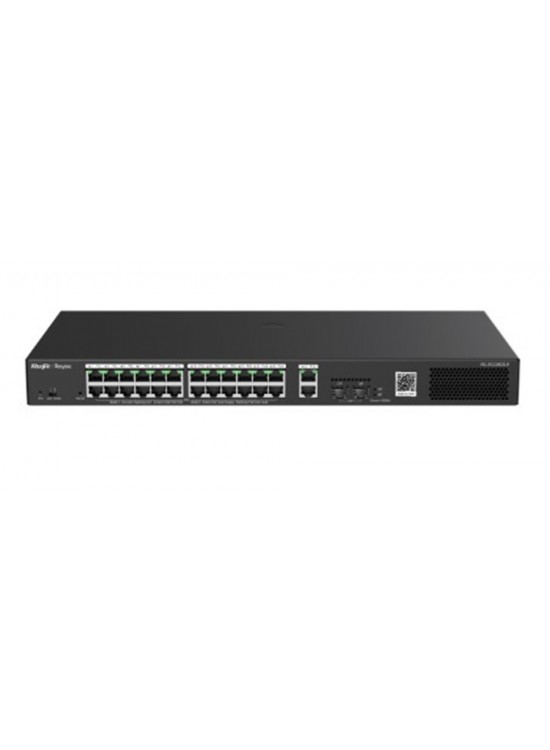 Ruijie-Reyee RG-ES228GS-LP 28 Port 10-100-1000 Yönetilebilir 2SFP 2Gigabit Uplink 24Port PoE+(250W)
