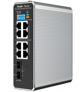 Ruijie RG-NIS2100-8GT2SFP-HP 8x10-100-1000 PoE+2xSFP Port IP40 Harici Güç Kaynağı Endüstriyel Switch