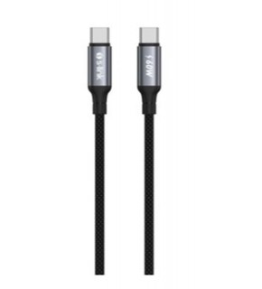 S-link Armor CC-01 60W 1.2m Type-C to Type-C PD Örgülü Metal Başlıklı Siyah Hızlı Şarj Kablosu