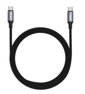 S-link Armor CC-0100 100W 1.2m Type-C to Type-C PD Örgülü Metal Başlıklı Siyah Hızlı Şarj Kablosu