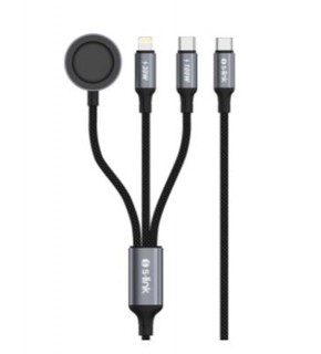 S-link Armor CLW-01 100W 1.2m Type-C to Type-C Lightning  Siyah Hızlı Şarj Kablosu