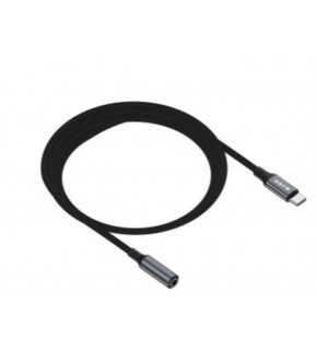 S-link Armor FC-01 15cm Type-C to F AUX Örgülü Metal Başlıklı Siyah Ses Kablosu