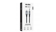 S-link Armor ML-01 1.2m Lightning to M AUX Örgülü Metal Başlıklı Siyah Ses Kablosu