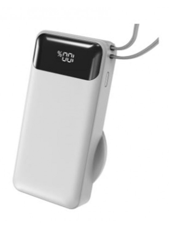 S-link G360 10000mAh PD35W+Magsafe 15W Type-C Kablolu Beyaz LCD Taşınabilir Powerbank