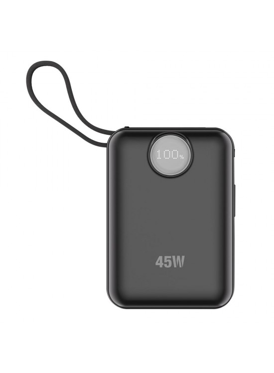 S-link G450 20000mAh PD45W+QC3.0 Dahili Kablolu Siyah LCD Taşınabilir Pil Şarj Cihazı Powerbank