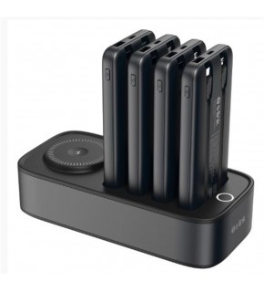 S-link IP-DS40 4 Adet 10000mAH Powerbank li  15W Kablosuz Şarj Siyah Taşınabilir Şarj İstasyonu