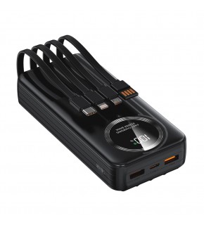 S-link IP-G220 20000mAh PD20W+QC3.0 Dahili Kablolu Siyah LCD Taşınabilir Pil Şarj Cihazı Powerbank