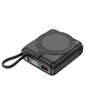 S-link M10L 10000mAh Magsafe 15W PD22.5W+QC3.0 18W Siyah Led Logo Şarj Cihazı Powerbank