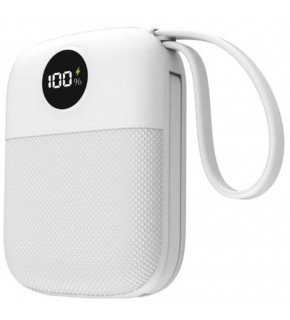 S-link MP110 10000mAh PD22.5W Type-C+Lightning Kablolu Beyaz  Pil Şarj Cihazı Powerbank