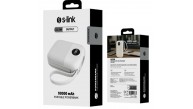 S-link MP110 10000mAh PD22.5W Type-C+Lightning Kablolu Beyaz  Pil Şarj Cihazı Powerbank