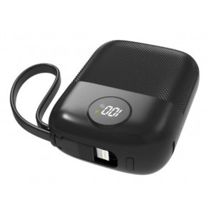 S-link MP110 10000mAh PD22.5W Type-C+Lightning Kablolu Siyah  Pil Şarj Cihazı Powerbank