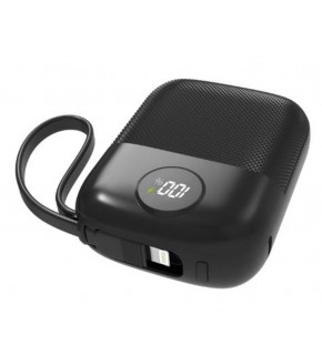 S-link MP110 10000mAh PD22.5W Type-C+Lightning Kablolu Siyah  Pil Şarj Cihazı Powerbank