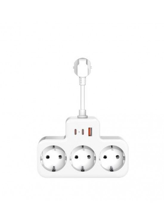 S-link PRZ07 Beyaz 3 Soketli 15mm 1 Usb 2 Type-C PD20W 1050 Joule Bakır Kablolu Akım Korumalı Priz S-link PRZ07 Beyaz 3 Soketli 15mm 1 Usb 2 Type-C PD20W 1050 Joule Bakır Kablolu Akım Korumalı Priz