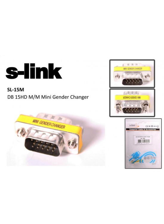 S-link sl-15m Vga erkek-erkek 15pin Dönüştürücü
