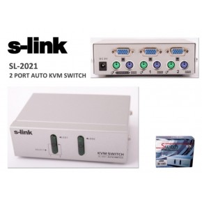S-link SL-2021 2pc-1mn vga+ps-2 Manuel Kablolu Kvm Switch