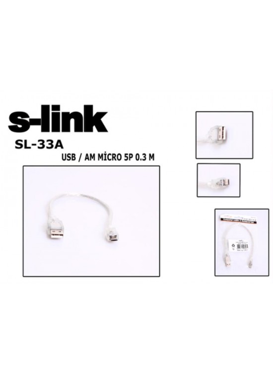 S-link SL-33A 0.3m USB AM-MICRO5P Kablosu