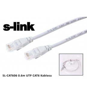 S-link SL-CAT606 cat6 0.60mt Gri Utp Patch Kablo