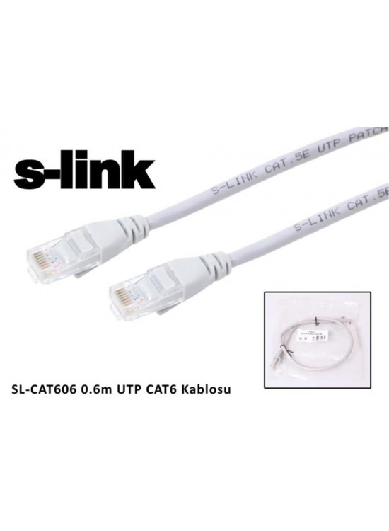 S-link SL-CAT606 cat6 0.60mt Gri Utp Patch Kablo S-link SL-CAT606 cat6 0.60mt Gri Utp Patch Kablo