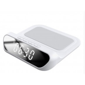 S-link SL-CW18 Beyaz Telefon Uyumlu 15W LCD Ekran Double Alarmli Kablosuz Şarj Cihazı