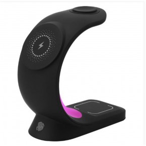 S-link SL-CW20 Telefon, Saat, Kulaklık Uyumlu 15W Siyah RGB Kablosuz Şarj Cihazı