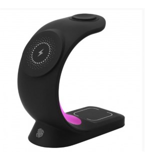 S-link SL-CW20 Telefon, Saat, Kulaklık Uyumlu 15W Siyah RGB Kablosuz Şarj Cihazı