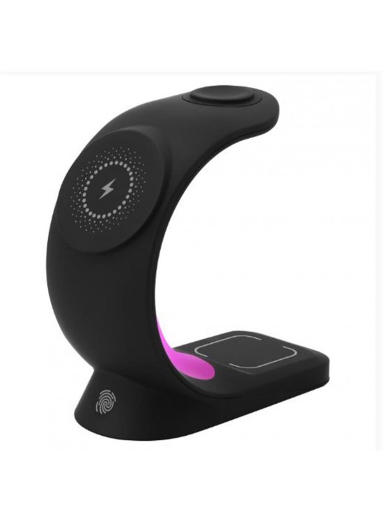 S-link SL-CW20 Telefon, Saat, Kulaklık Uyumlu 15W Siyah RGB Kablosuz Şarj Cihazı