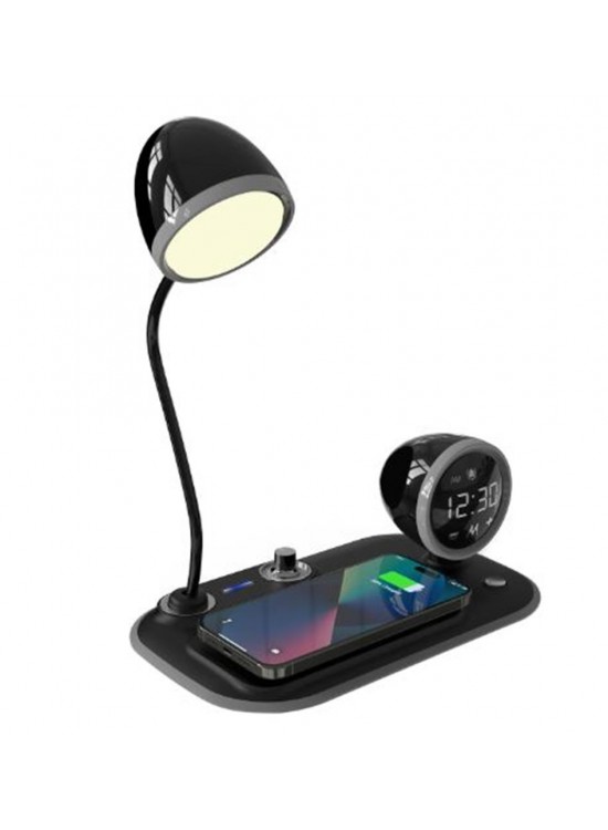 S-link SL-CW21 Siyah Telefon Uyumlu Fast Şarj 15W Ayarlanabilir Led Işıklı  Masa Lambası
