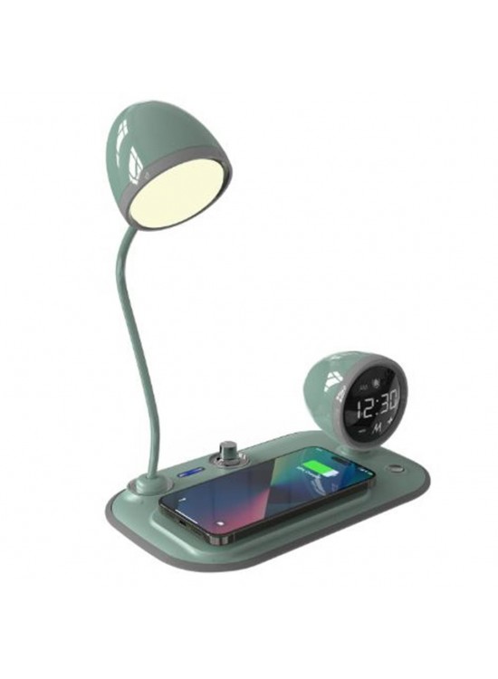 S-link SL-CW21 Yeşil Telefon Uyumlu Fast Şarj 15W Ayarlanabilir Led Işıklı  Masa Lambası