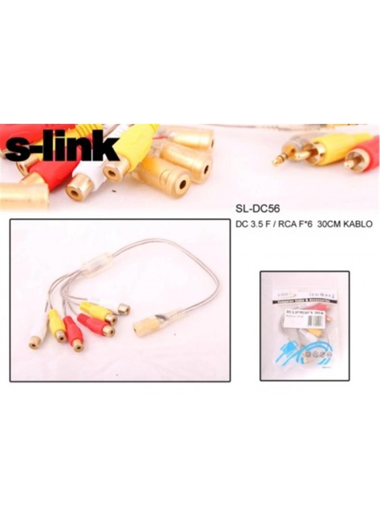 S-link SL-DC56 3.5mm Stereo 6lı Ses Çoklayıcı