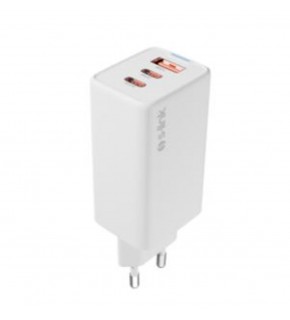 S-link SL-ECG65 2-USB-C + USB-A GAN PD 65W - QC 18W Type GAN PD-PPS Beyaz EV-NOTEBOOK Şarj Adaptör