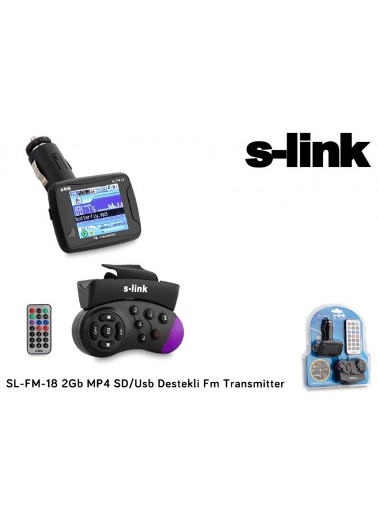 S-link SL-FM-18 2gb mp4 Transmıtter sd+usb Destekli Kumandalı Direksiyon Kumandalı S-link SL-FM-18 2gb mp4 Transmıtter sd+usb Destekli Kumandalı Direksiyon Kumandalı