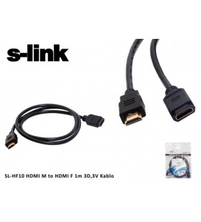 S-link SL-HF10 Hdmı m to Hdmı f 1 Mt 3d,3v Kablo Hdmı Erkek To Hdmı Dişi Uzatma