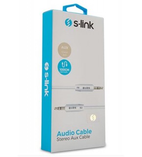 S-link SL-SP70 1m Beyaz 3.5mm Stereo Ses Kablosu