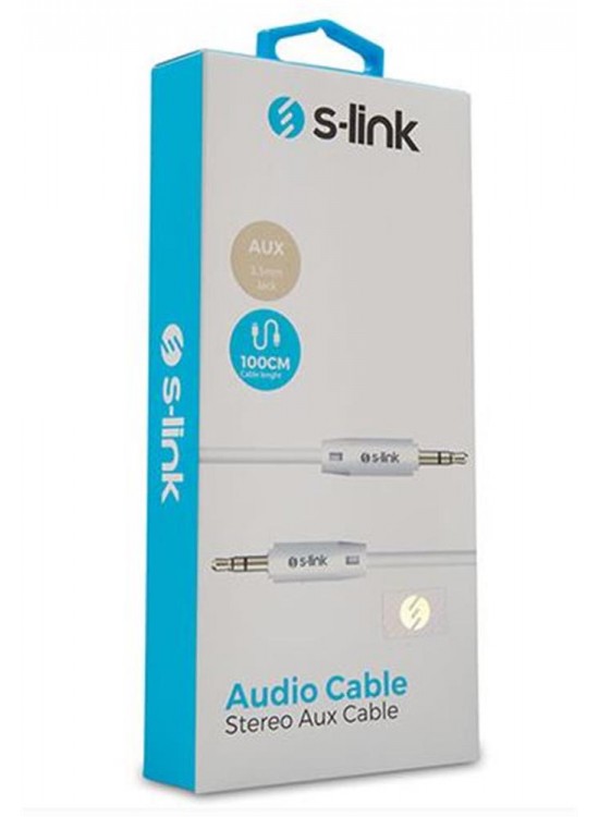 S-link SL-SP70 1m Beyaz 3.5mm Stereo Ses Kablosu S-link SL-SP70 1m Beyaz 3.5mm Stereo Ses Kablosu