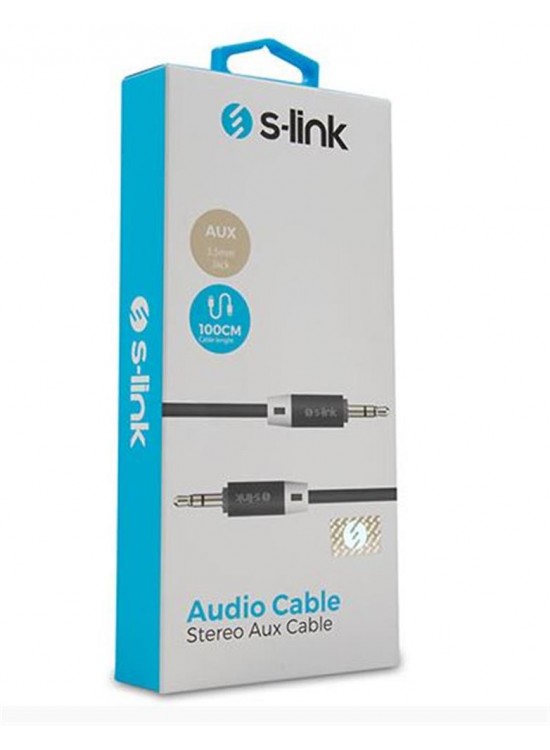 S-link SL-SP70 1m Siyah 3.5mm Stereo Ses Kablosu