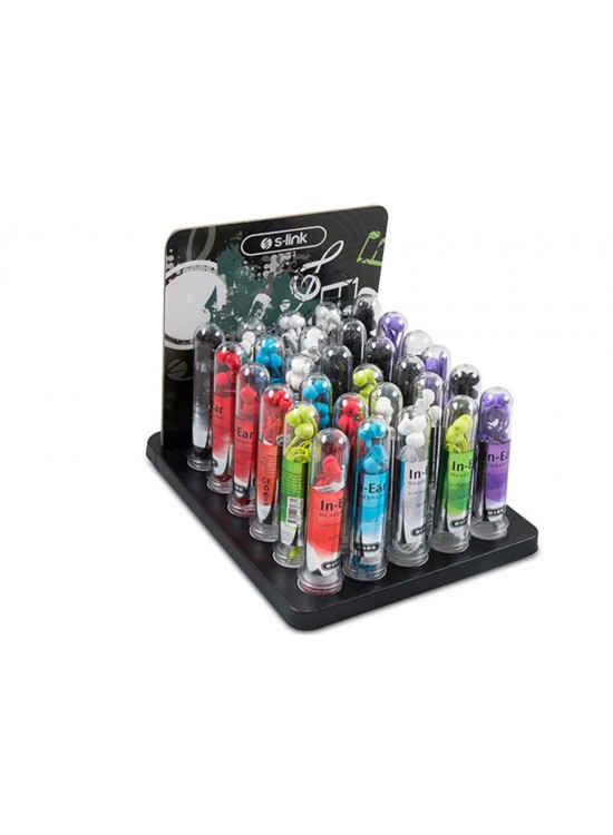 S-link SL-STK10 30lu stand set 8-Beyaz+8-Siyah+5-Krımızı 3-Mor+3-Mav +3-Yeşil Kulak İçi Mikrofonlu