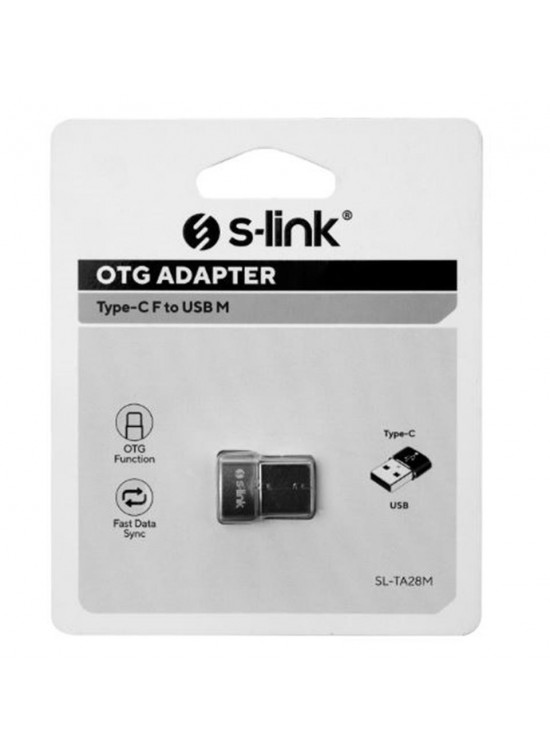 S-link SL-TA28M Siyah Type C F to USB M Metal Gövdeli OTG Çevirici S-link SL-TA28M Siyah Type C F to USB M Metal Gövdeli OTG Çevirici