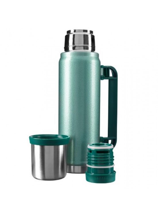 S-link SL-TM13 Yeşil Kumlama Boya 750ML Iç 304  Plastik Kulp Ve Portatif Paslanmaz Çelik Termos Kupa