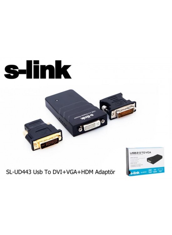 S-link SL-UD443 Usb To DVI+VGA Adaptör S-link SL-UD443 Usb To DVI+VGA Adaptör