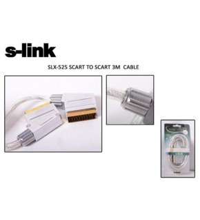 S-link SLX-525 Scart To Scart 3mt Gold Metal Kablo