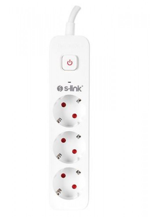 S-link SPG301S 1.5m 3x1.5mm 100 yüzde Bakır 750 Joule 3 lü Anahtarlı Akım Korumalı Priz S-link SPG301S 1.5m 3x1.5mm 100 yüzde Bakır 750 Joule 3 lü Anahtarlı Akım Korumalı Priz
