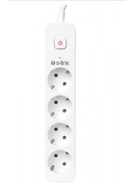 S-link SPG401S 1.5m 1.5mm 100 yüzde Bakır 750 Joule 4 lü Anahtarlı Akım Korumalı Priz S-link SPG401S 1.5m 1.5mm 100 yüzde Bakır 750 Joule 4 lü Anahtarlı Akım Korumalı Priz