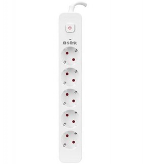 S-link SPG501S 1.5m 1.5mm 100 yüzde  Bakır 750 Joule 5 li Anahtarlı Akım Korumalı Priz