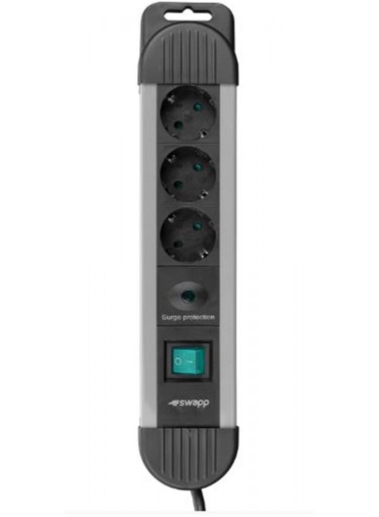 S-link SPGKS03 1.5m 3G1.5mm2 900 Joule 3Lü Akım Kor. Gri Priz Çoklayıcı