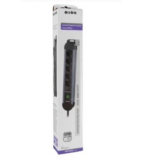 S-link SPGKS05 1.5m 3G1.5mm2 900 Joule 5Li Akım Kor. Gri Priz Çoklayıcı