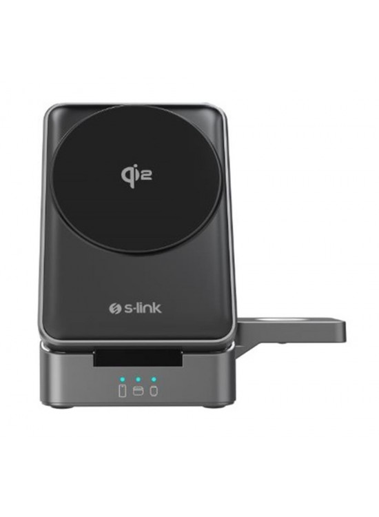 S-link SW-CWF116 Siyah Telefon Kulaklık Akıllı Saat 15W 3 in 1 Magsafe Qi2 Kablosuz Şarj Cihazı S-link SW-CWF116 Siyah Telefon Kulaklık Akıllı Saat 15W 3 in 1 Magsafe Qi2 Kablosuz Şarj Cihazı