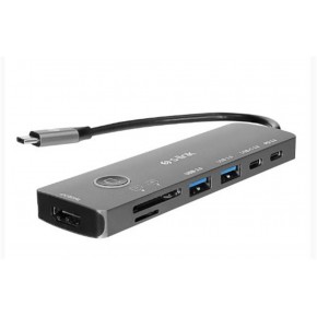 S-link SW-U707 HDMI Gri Metal 7 in 1 2-USB 3.0, 1-Type-C  HDMI 4K60HZ, SD ve TF Type C Hub Adaptör
