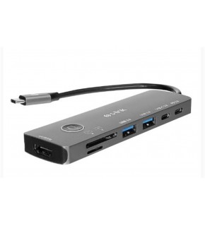 S-link SW-U707 HDMI Gri Metal 7 in 1 2-USB 3.0, 1-Type-C  HDMI 4K60HZ, SD ve TF Type C Hub Adaptör