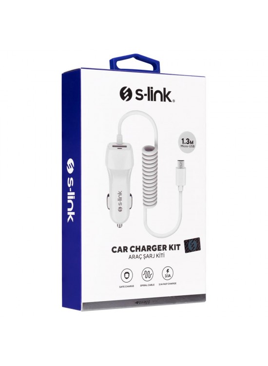 S-link Swapp SW-C535 1 Usb + Micro Usb 12-24V 3.1A Kablolu Araç Şarj Cihazı