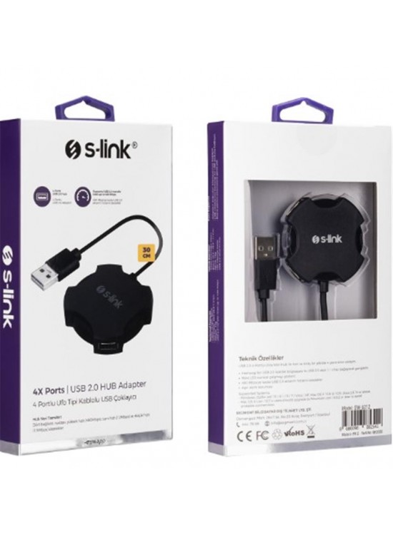 S-link Swapp SW-U212 Siyah Usb 2.0 4 Port Hub Kablolu Çevirici Adaptör S-link Swapp SW-U212 Siyah Usb 2.0 4 Port Hub Kablolu Çevirici Adaptör
